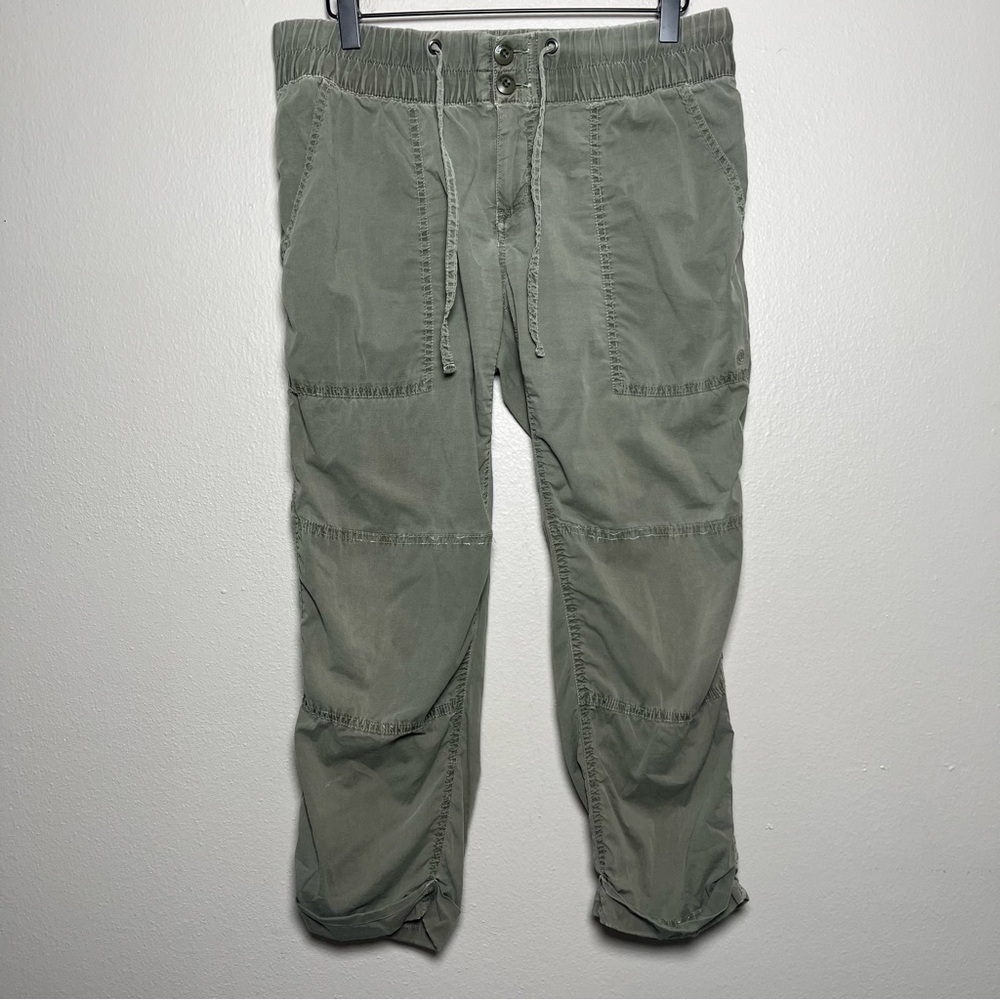 VTG‎ Gramicci Women Pants 8 Green Capri Gorpcore Pull On Cotton Utility Outdoor